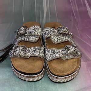 Torotto Women's Glitter Sandals - Silver